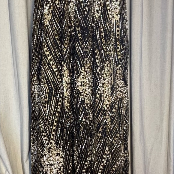 Hello Molly Black and Gold Strapless Maxi Dress - Picture 14 of 16